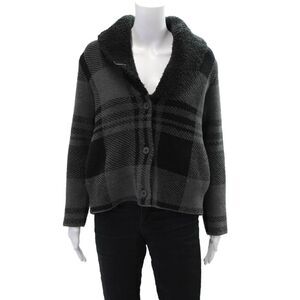 Barefoot Dreams® Women's Collared Long Sleeves Button Up Cardigan Plaid Size XS